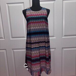 Trina Turk Boho Macee Lupine Lattice Sleeveless Tank Dress Women's Size 12